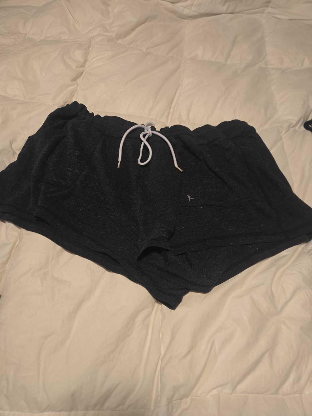 Women's Black Athletic Lounge Shorts with Drawstring